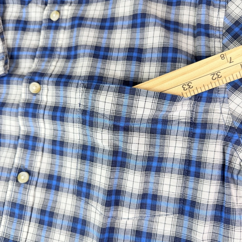 Mutual Weave Blue White Plaid Button Down Shirt Men's Small Cotton NWT - Picture 3 of 8